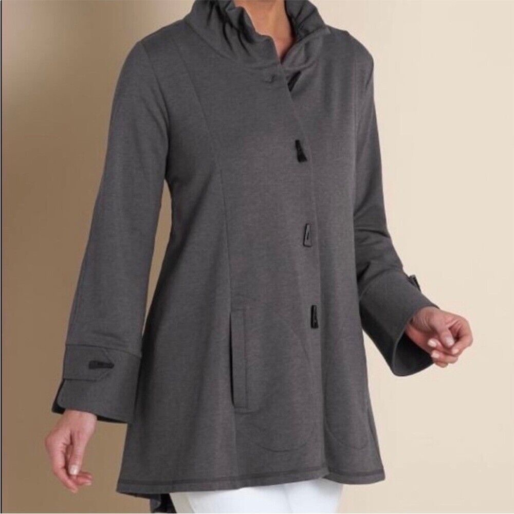 Soft Surroundings LA Parisienne Blue Toggle Button Up Jacket